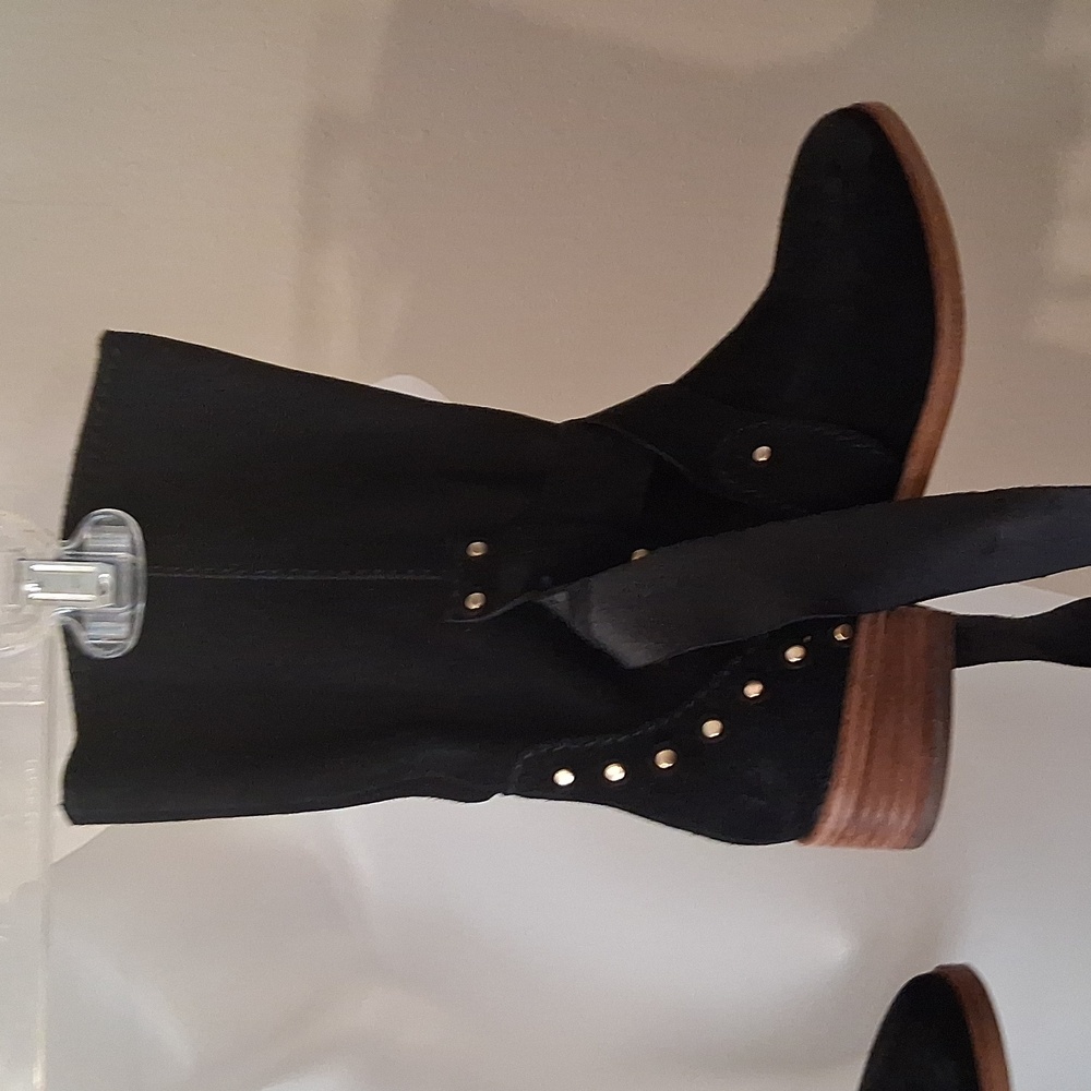 See By Chloe Black Ankle Boots with Gold Accents